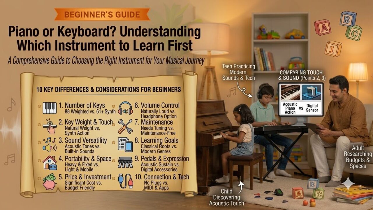 Piano or Keyboard? Understanding Which Instrument to Learn First